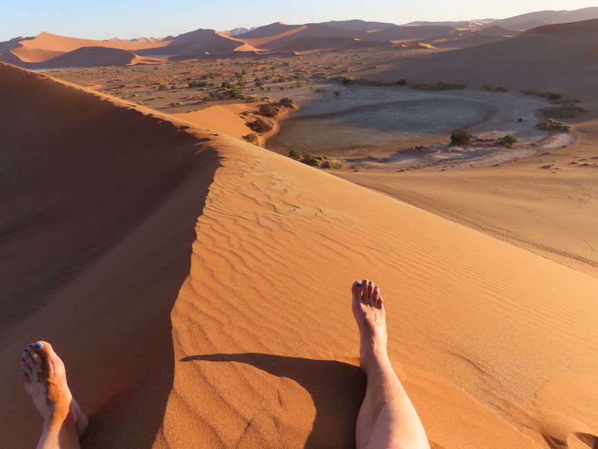 In the desert: The Sossusvlei dune in Sesriem National Park