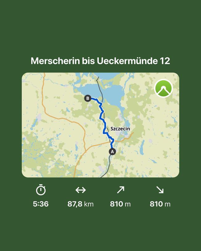 Merscherin bis Ueckermünde 87 km 1526 km (3283 Km)