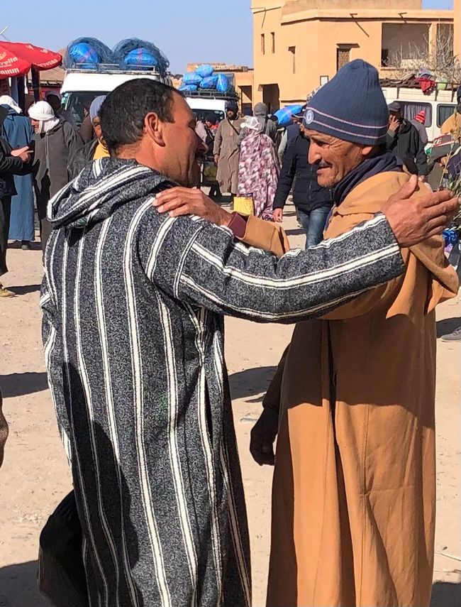 It is always noticeable how warmly the Moroccan people interact with each other.