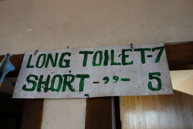 'Long toilet - 7. Short - 5'
