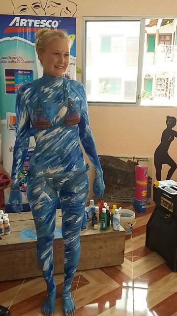 body painting for Olonfest despite fever