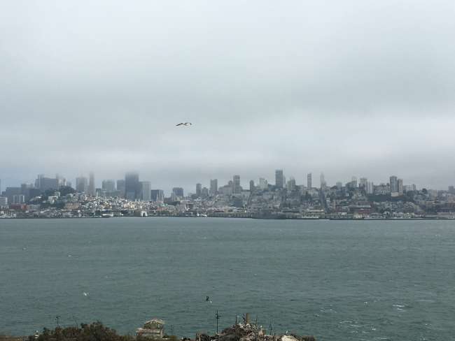 The view from Alcatraz to San Francisco