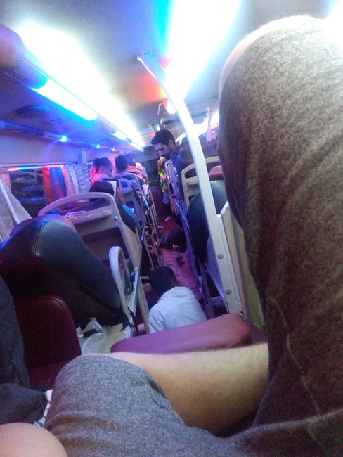 The sleeper bus from the inside