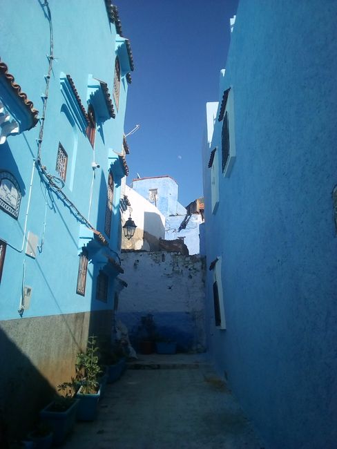 Chefchaouen with moon