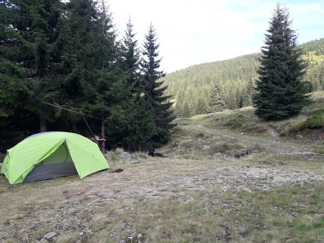 Zelt nahe dem Gipfel
