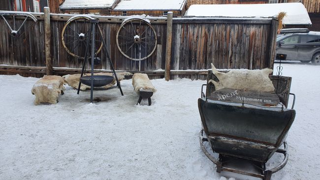 Se podía calentar en los patios traseros con pieles de reno y escuchar a los músicos 