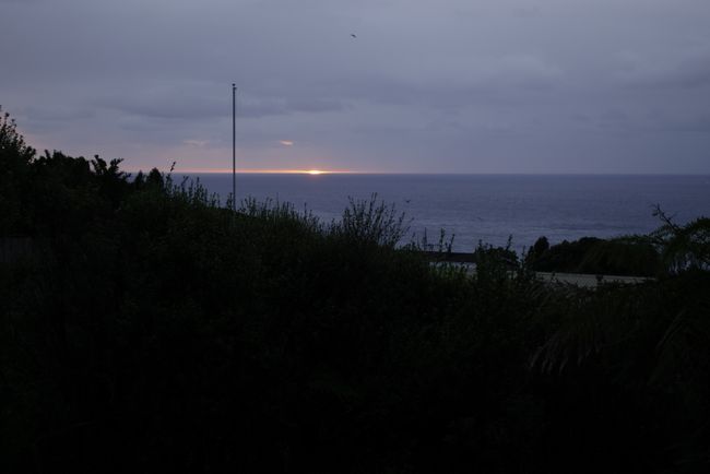Sunrise, photographed from the terrace of the Tairua accommodation
