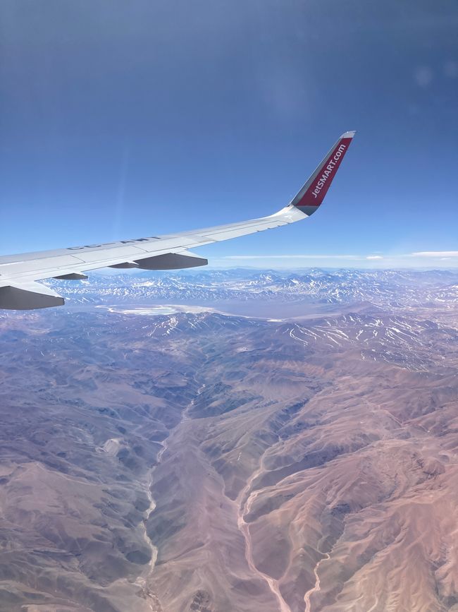 Die Atacama Wüste vom Flugzeug