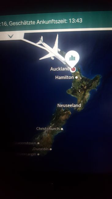 Landung in Auckland
