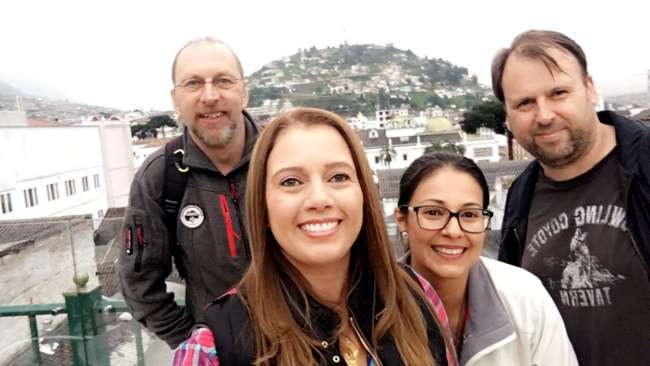 Me, Rosi, Alessandra and David in front of the Panecillo.