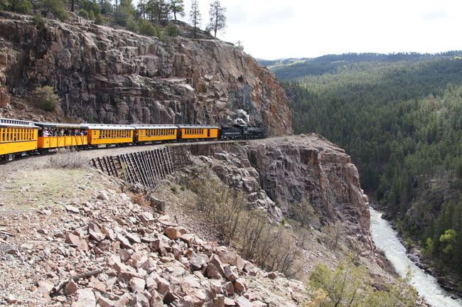 With the historical train from Durango to Silverton
