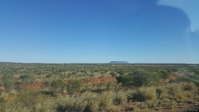 The first glimpse of Uluru