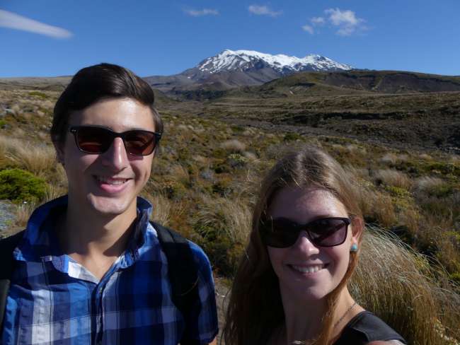 Us with Mount Ruapehu